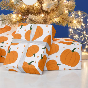 Thanksgiving Pumpkin Pattern Wrapping Paper