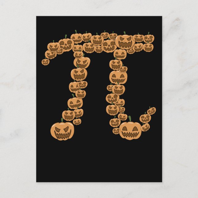 Thanksgiving Pumpkin Pi Jack O Lantern Postcard (Front)