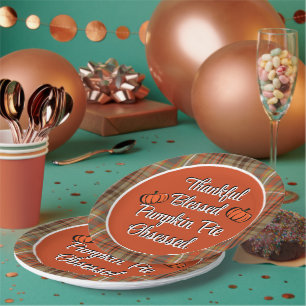 Thanksgiving Pumpkin Pie Dessert  Paper Plates