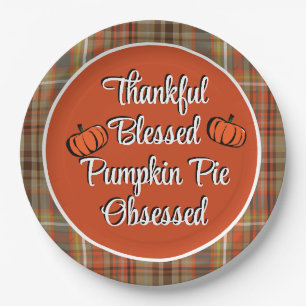 Thanksgiving Pumpkin Pie Dessert Paper Plates