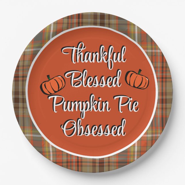 Thanksgiving Pumpkin Pie Dessert  Paper Plates (Front)