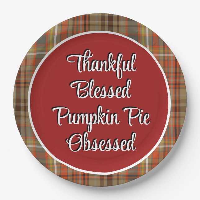 Thanksgiving Pumpkin Pie Dessert  Paper Plates (Front)