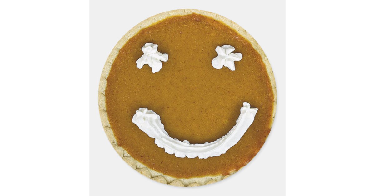 Thanksgiving Pumpkin Pie Face Classic Round Sticker | Zazzle