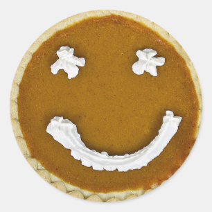Thanksgiving Pumpkin Pie Face Classic Round Sticker