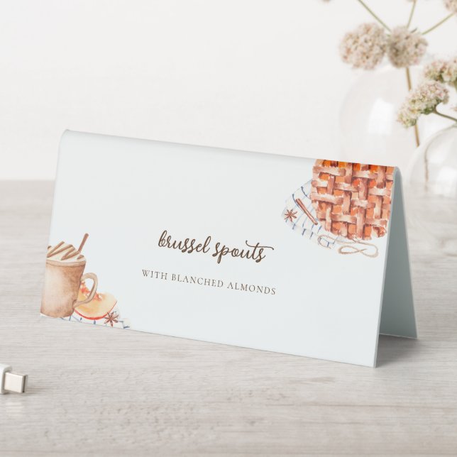 Thanksgiving Pumpkin Pie Food Label Card Table Tent (In SItu (Table))
