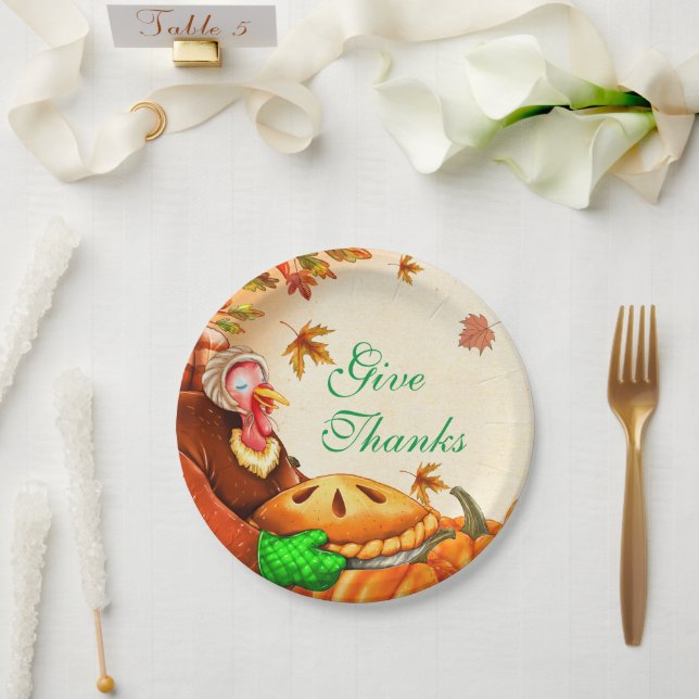 Thanksgiving Pumpkin Pie Paper Plates (Wedding)