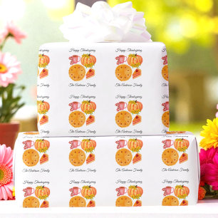 Thanksgiving Pumpkin Pie Spice Latte Wrapping Paper