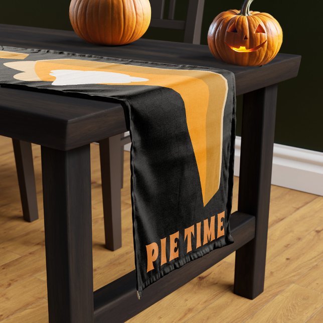 Thanksgiving Pumpkin Pie Time Table Runner (It's pumpkin pie time! A fun Thanksgiving table runner just for you)