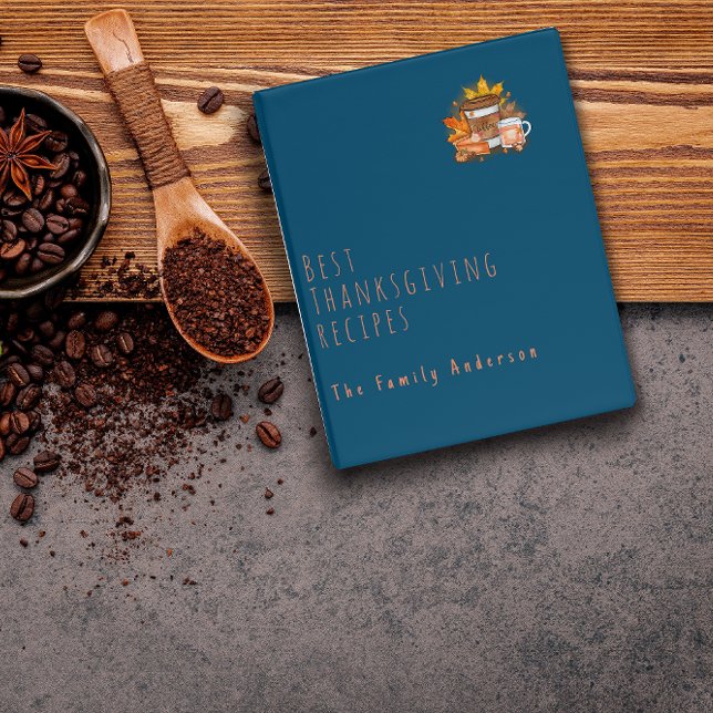 Thanksgiving pumpkin pie watercolor recipe blue mini binder (Creator Uploaded)