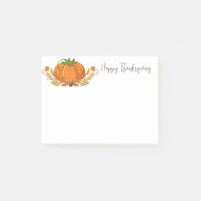 Thanksgiving Pumpkin Post Notes (Front)