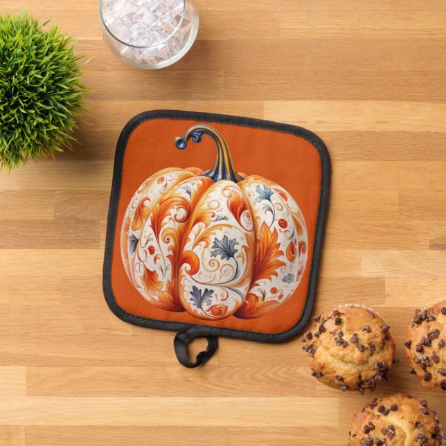 Thanksgiving Pumpkin Pot Holder (Top Down)