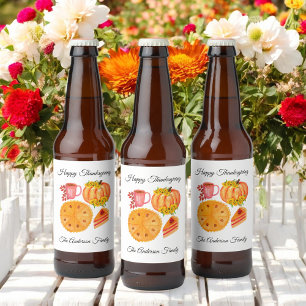 Thanksgiving Pumpkin Spice Latte Beer Bottle Label