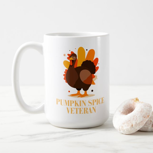 Thanksgiving Pumpkin Spice Veteran Coffee Mug (With Donut)
