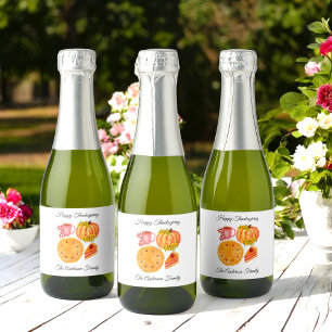 Thanksgiving Pumpkin Spiced Latte Sparkling Wine Label