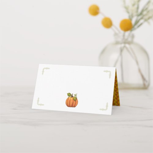 Thanksgiving Pumpkin Tented Place Cards