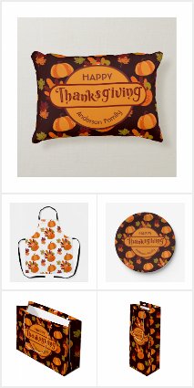 Thanksgiving Pumpkin Turkey Fall Leaves Collection