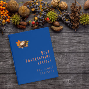 Thanksgiving pumpkin watercolor recipe book mini binder