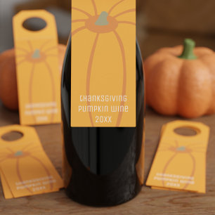 Thanksgiving Pumpkin Wine Bottle Hanger Tags