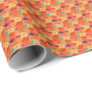 thanksgiving pumpkin wrapping paper