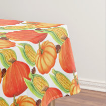 Thanksgiving Pumpkins Acorn Rustic Fall Autumn Tablecloth