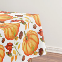 Thanksgiving Pumpkins Acorn Rustic Fall Autumn Tablecloth