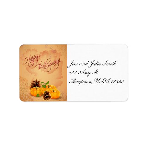 Thanksgiving Pumpkins Address Label