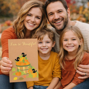 Thanksgiving Pumpkins and Birds Holiday Card