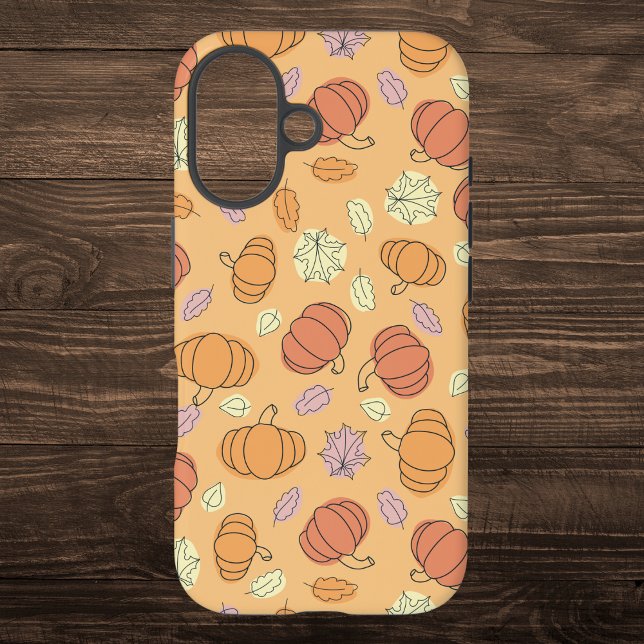 Thanksgiving Pumpkins and Leaves Pattern Iphone Case (Creator Uploaded)