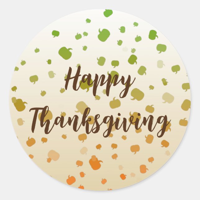 Thanksgiving Pumpkins Classic Round Sticker (Front)