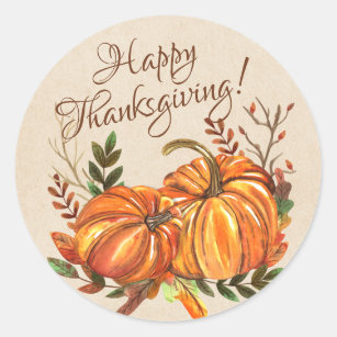 #506 Happy Thanksgiving Stickers Holiday Labels 