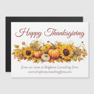 Thanksgiving Pumpkins Custom Company Magnet Card
