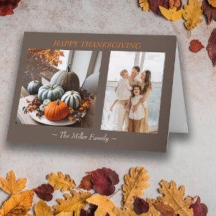 Thanksgiving Pumpkins Family Give Thanks Editable  Thank You Card
