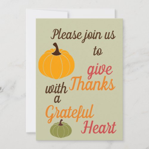 Thanksgiving pumpkins  grateful thanks dinner  invitation