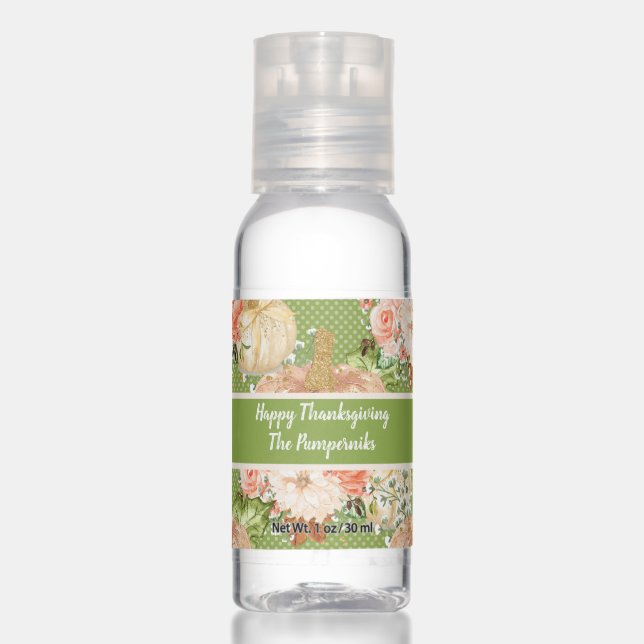 Thanksgiving Pumpkins Hand Sanitizer (Front)