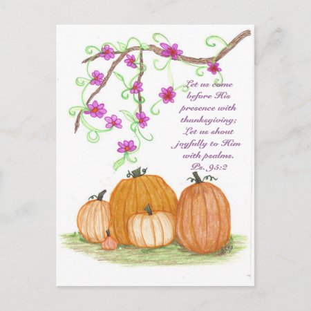 Thanksgiving Pumpkins Holiday Postcard