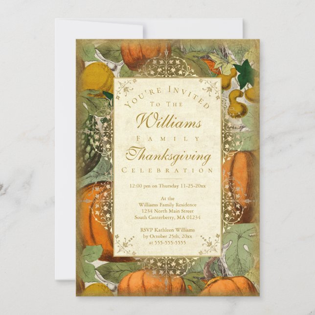 Thanksgiving Pumpkins Invitation (Front)