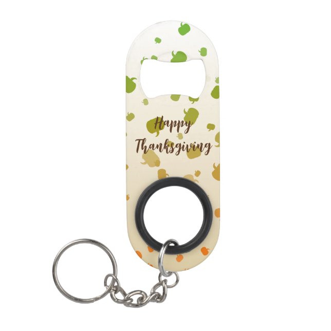 Thanksgiving Pumpkins Keychain Bottle Opener (Front)