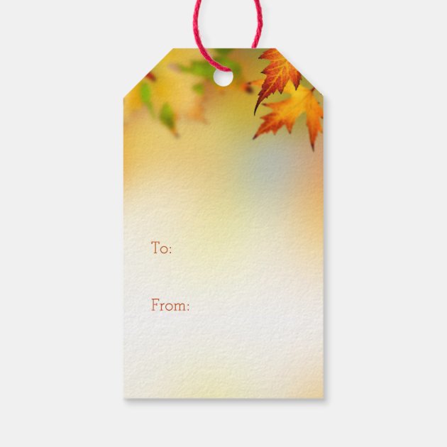 Thanksgiving, Pumpkins, Maple Leaves Gift Tags
