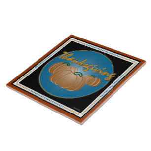 Thanksgiving Pumpkins n Graphics Ceramic Tile
