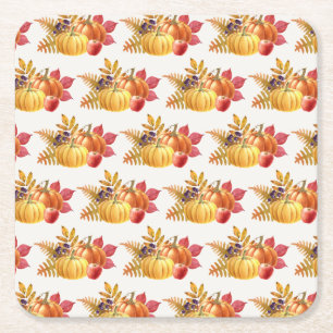 Thanksgiving Pumpkins Paper Coaster