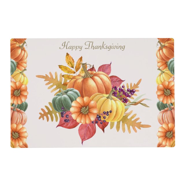Thanksgiving Pumpkins Paper Placemat (Front)