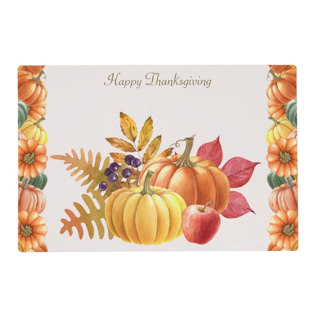 Thanksgiving Pumpkins Paper Placemat (Front)