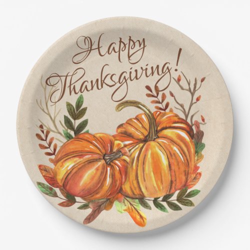 Thanksgiving Pumpkins Paper Plates