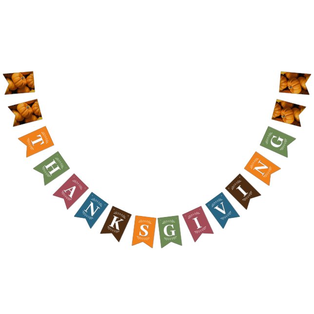 Thanksgiving Pumpkins Photo  Bunting Flags (All)
