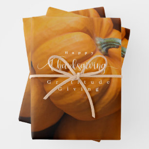 Thanksgiving Pumpkins Photo  Wrapping Paper Sheets