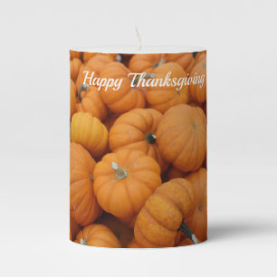 Thanksgiving pumpkins pillar candle