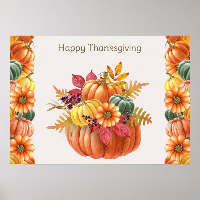 Thanksgiving Pumpkins Poster (Front)