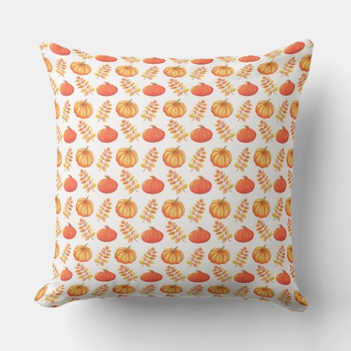 Thanksgiving Pumpkins Rustic Fall Leaves Autumn Outdoor Pillow