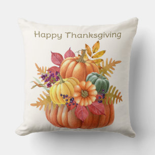 Thanksgiving Pumpkins Throw Pillow
