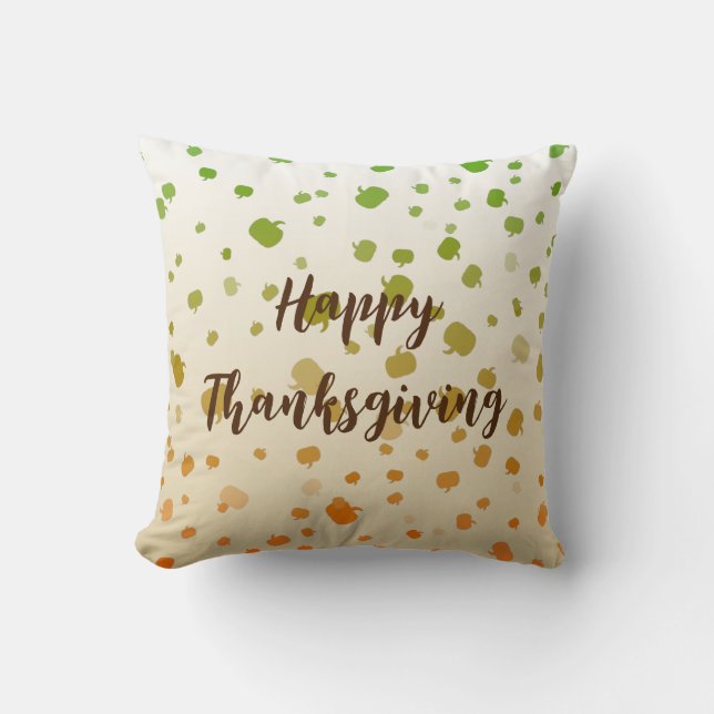 Thanksgiving Pumpkins Throw Pillow (Front)